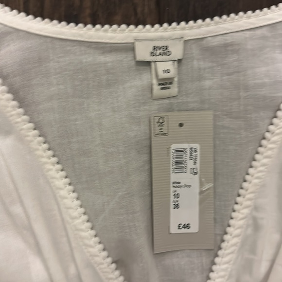 River Island White Long Sleeve Dress - Picture 8 of 9